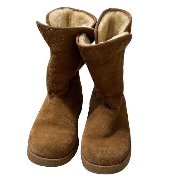 UGG Women's Amie Slim Short Wedge Boots Brown Size 6 - Picture 2 of 6